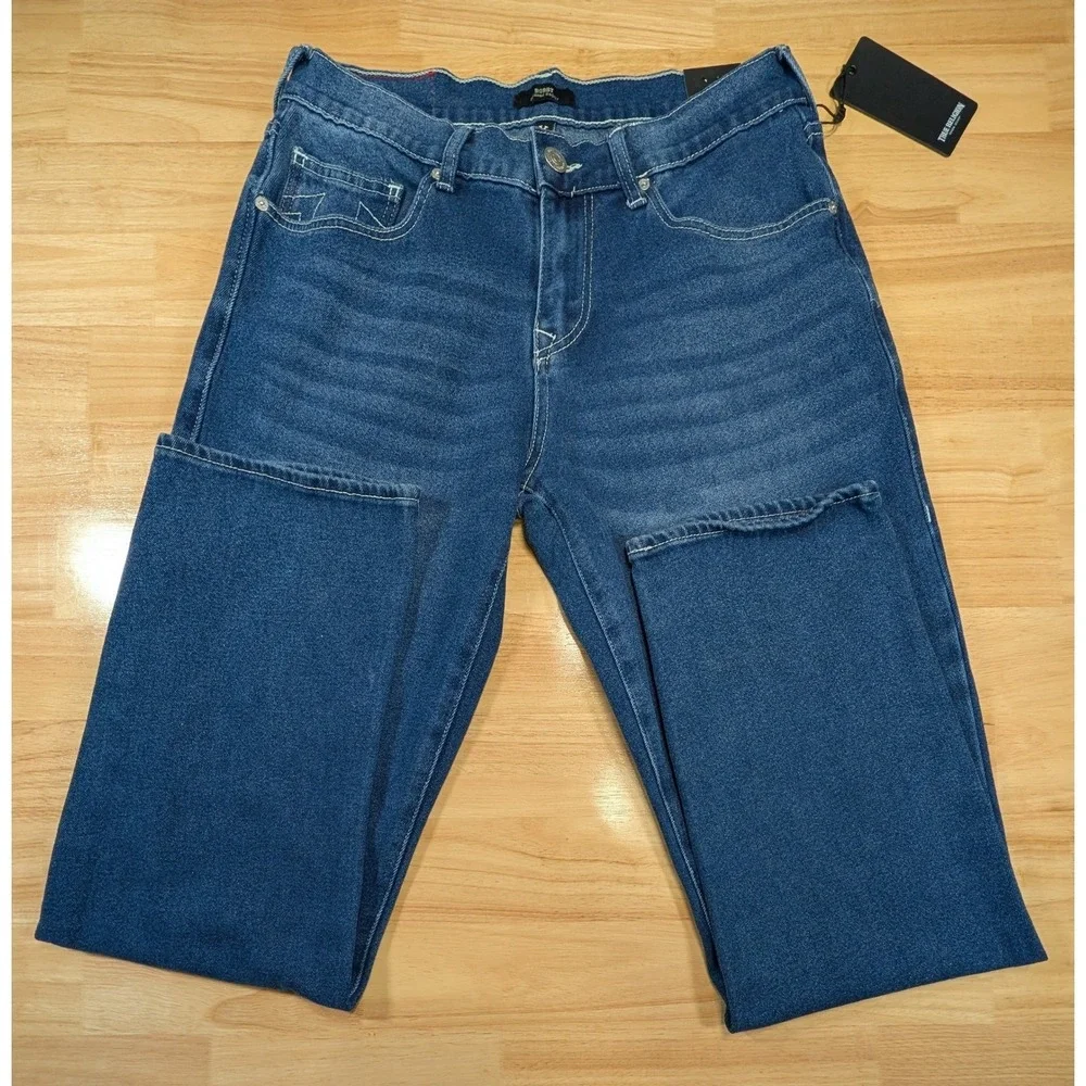 True Religion Bobby Relaxed Baggy Jeans Medium Rustic Barn Wash 30x32 700906 NEW
